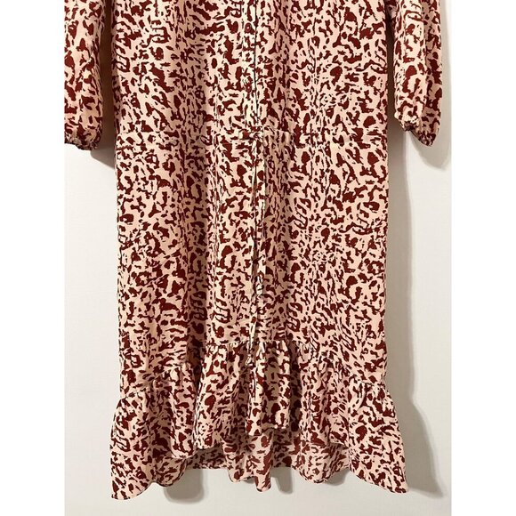 Cabi #5406 Sienna Leopard Print Draw String Waist Dress Red Size XS - Picture 4 of 10